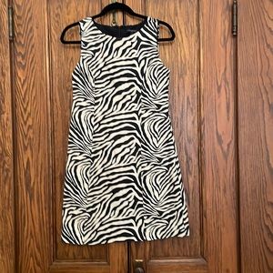 Zebra print shift dress, 100% linen